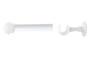 KIT VARAO CORTINA ACO 2M BRANCO 19MM REF-236