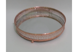 BANDEJA METAL C/ESPELHO (ROSE) REF-69484001