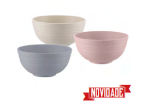 BOWL DE BAMBU E PP LINES SORTIDO 13,5X7CM REF-1868