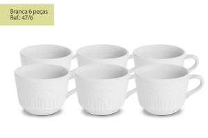 COJ XICARA CHA BRANCA 06 PÇS REF-47/6