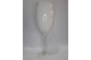 VASO DE VIDRO DECOR COM PE BRANCO REF-45248-311