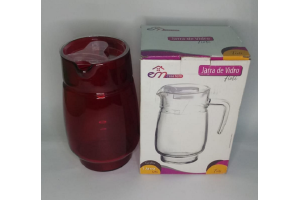JARRA DE VIDRO VERMELHA 1,6LTS 12CM REF-13612