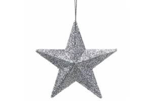 ENFEITE NATAL ESTRELA PENDURAR C/ GLITTER REF-72494003