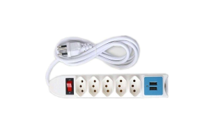 FILTRO DE LINHA 5 TOMADAS + 2 TOMADA USB REF-8205