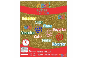 PLACA DE EVA GLITTER 40X48 LARANJA NEXEL REF-497