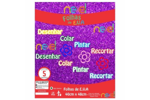 PLACA DE EVA GLITTER 40X48 ROXO NEXEL REF-489