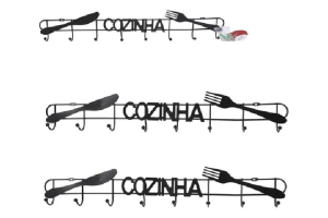 CABIDE DE METAL P/COZINHA C/8 GANCHOS REF-RJ18154