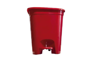 LIXEIRA QUADRADA 14LTS C/PEDAL VERMELHO BORDO REF-39928