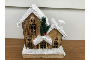 CASA RUSTICA NATAL C/LED  24X15X7 CM REF64851-002