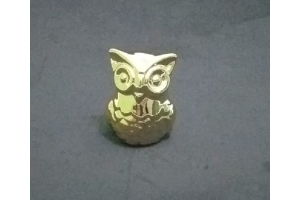 ADORNO CORUJA CERAMICA METALICO DOURADO REF-47615-152