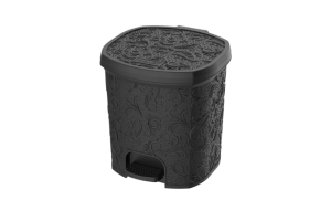 CESTO DE PEDAL 8 LTS RENDA FLORAL PRETOREF0623